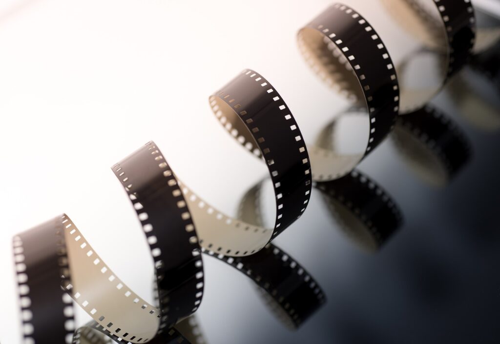 Aufgerollter Filmstreifen