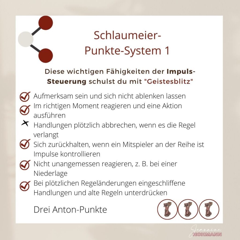 Karte Schlaumeier-Punkte-System 1 zur Impulssteuerung